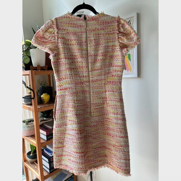 Kate Spade Tweed Pink, Yellow, Red, and White Dress with Pockets - Size 4 - Picture 7 of 11